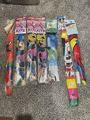 Vintage Lot Of 7 1980s Cartoon Kites Hi-flier Poly Diamond Superman Kite G2 • $79.99