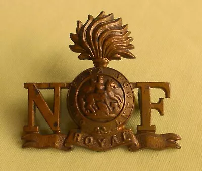 Brass Royal Northumberland Fusiliers Collar Badge - C314 • £12