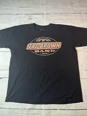 Zac Brown Band Tour 2013 T Shirt Men's XL Short Sleeve Black Crew Neck Cotton • $14.99