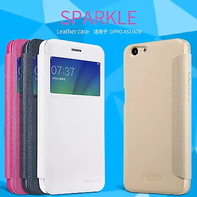 $21.99 • Buy OPPO A57 Case Nillkin PU LEATHER CASE Sparkle Series Case Cover For OPPO A57