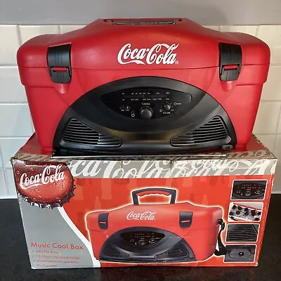 Vintage 90’s Coca Cola Cooler Box With Built In FM Radio Boom Box + Original Box • £59.95