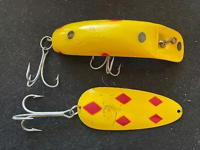 (2) Vintage Lures - Eppinger Daredevil Huskie Junior & Worden Orig. T60 Flatfish • $9.99