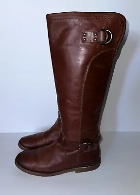 Frye Paige 4003 Brown Leather Tall Equestrian Riding Boots Size 7 B • $59.99