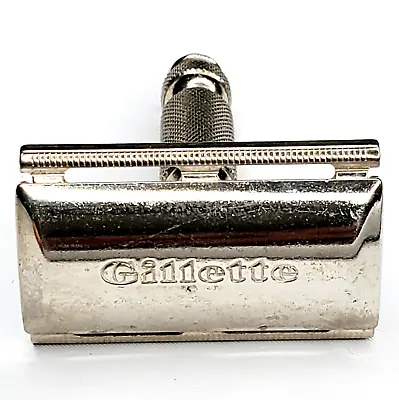 Vintage GILLETTE Travel Tech 3-Piece Ball End Stubby Safety Razor NICE & CLEAN • $19.49