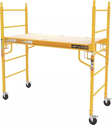 Adjustable Steel Platform Jobsite Series 6 Feet Tall Mobile Scaffolding Ladder • $299