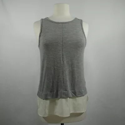 J Crew Gray Sleeveless Drapey Tank Top With Silky Hem Cutout Back • $13