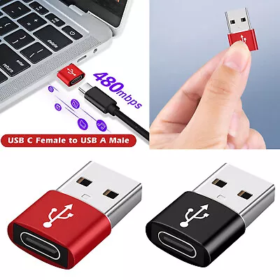 USB To USB C Adapter Type C Female To USB A Male Adapter Charger Cable Converter • £1.99