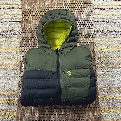 Mountain Hardwear Dynotherm Puffer Jacket Black Green Hoodie Hoody Medium M • $124.95