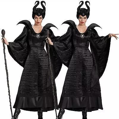 Halloween Disney Maleficent Fancy Dress Evil Witch Outfit Cosplay Costume Women⊰ • £33.99