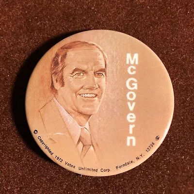 George McGovern 1972 Presidential Campaign Political Pinback 2  Button Pin • $2.99