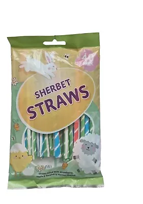 40 X Easter Sherbet Straws Filled Strawberry And Apple Raspberry Flavours  • £3.50