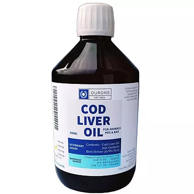 Cod Liver Oil For Animals - Dogs - Horses Etc - Pure Fish Oil  500ml • £11.99