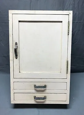 Vintage Wood Surface Mount Cabinet White Shabby Country Cottage Chic Old 955-22B • $195
