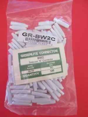 (100pk) BW2C Beans Beanies White B Connectors No Gel 1  Long Crimp Wire 24-16awg • $8.95