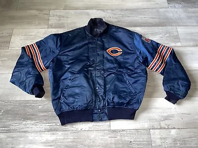 Vtg Rare Nfl Chicago Bears Starter Pro Line Satin Bomber Jacket Mens Size Xl • $87.50