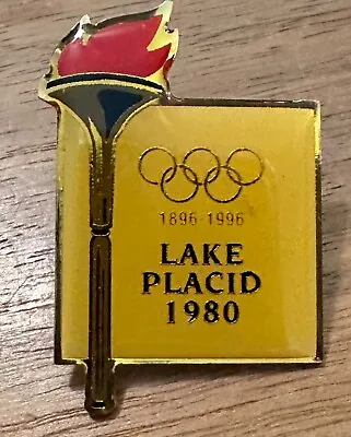 Lake Placid 1980 Olympic Torch 1896-1996 Atlanta Olympic Pin • $5