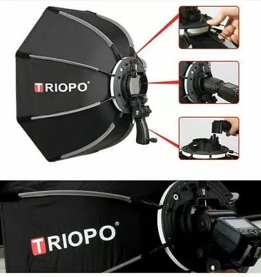 TRIOPO 65cm Octagon Softbox Umbrella & Handgrip For Speedlight Flash Light P0B6 • $48.99