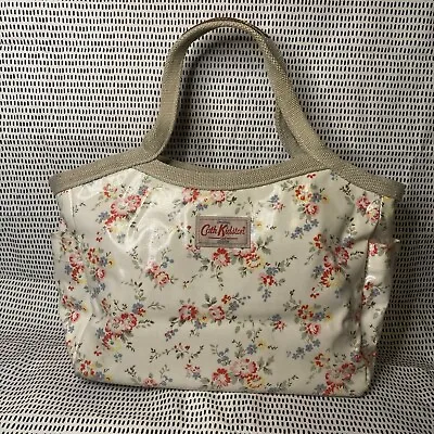 Cath Kidston Tote Bag Trailing Rose Oil Cloth Weekend 17” Large Zip Pockets • £25