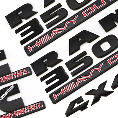 5PCS Matte Black Emblem Badges For RAM 3500 HEAVY DUTY 4X4 Cummins Turbo Diesel • $59.99