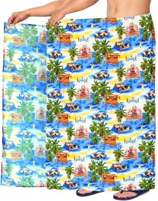 $15.17 • Buy LA LEELA Men's Sarong Beach Swimwear Casual Printed Wrap 78 X39  Blue_V922
