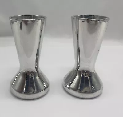(2) 2003 Nambe 6255 Mcm Mid Century Modern Style Silver Alloy 3 1/2” Bud Vase • $27.99