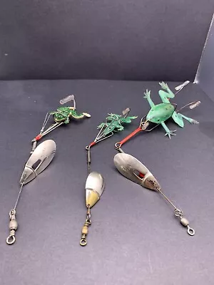 Vintage Fishing Lure Lot! Old Marathon Frog & Harness! Super Cool! • $9