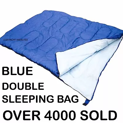 Warm Double Sleeping Bag For Camping Caravan And Travel With Storage Bag New  • £34.99