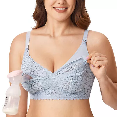 MOMANDA Women's Pumping Bra Hands Free Lace Nursing Bras Support Maternity Bra • $27.72