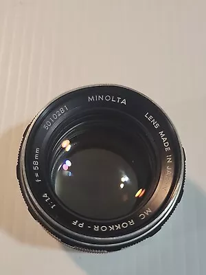  MINOLTA MC ROKKOR-PF 58mm F/1.4  MF Lens • $100