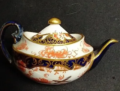 Rare Royal Crown Derby 2649 Barbed Wire Miniature Tea Pot • $35