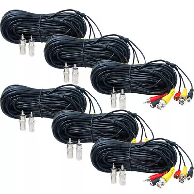 6x 50ft  Audio Video Power Extension Cable For DVR Security Camera CCTV Wire C4d • $45.92