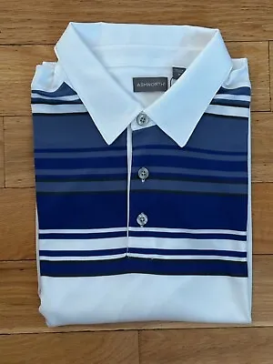 New Men’s Ashworth Golf Polo White/royal Blue Pick A Size • $19.50