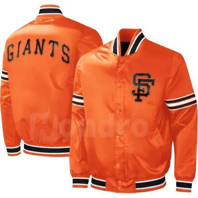 MLB Men's Orange San Francisco Giants Satin Lettermen Jacket Full Snap • $98.99