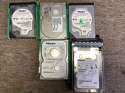 Lot Of 5 Maxtor Diamond Plus 8 40GB Plus 9 120GB Atlas 10k 300GB Hard Drives • $49.99