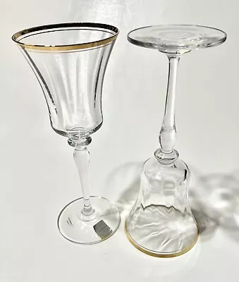 2 Mikasa Jamestown Gold Rim Champagne Wine Glass Goblets 8.75” T 2703 NEW W Tags • $22.50