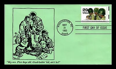 Us Cover Wwii V-mail Delivers Letters From Home Fdc Bill Mauldin Comic Cachet • $0.43
