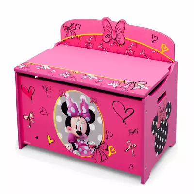 Disney Minnie Mouse Deluxe Wood Toy Box Kids' Furniture New Gift • $72.99