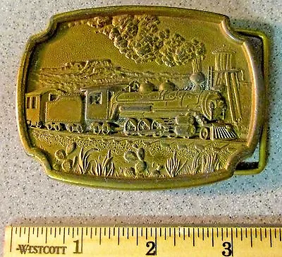 Vintage TRAIN RAILROAD BELT BUCKLE Kolcaco Water Oil Tower Embossed Texas A12 • $18.25