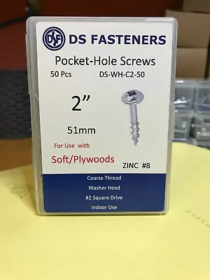 DS Fasteners Pocket Hole Screws #8 Coarse 2  Washer Head 50pk-Kreg Compatible • $6