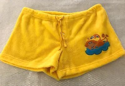 VTG Womens Terry Towel Shorts Size M Yellow Monkey Drawstring Waist EUC • $11.04