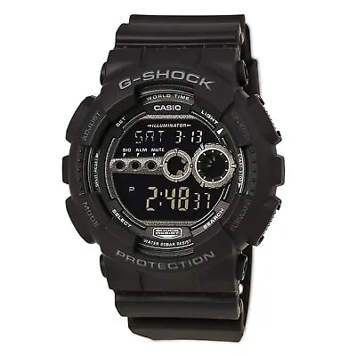 Casio Men's Watch G-Shock X-large G World Timer Round Black Resin Strap GD100-1B • $70.77