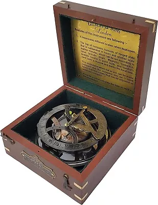 5  Brass Sundial Compass Vintage Gillbert Nautical Antique Compasses Solid • $71