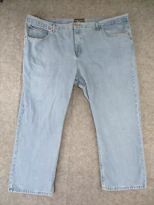 Saddlebred Jeans Mens 54x30 BIG TALL Blue Denim Straight Leg Retro ACTUAL 52x30 • $15.95