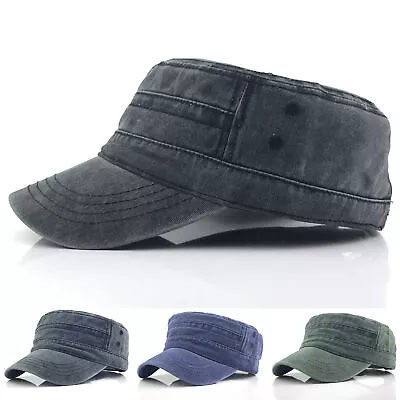 Men Hat Flat Top Comfy Lightweight Vintage Cadet Hat Headgear • $8.82