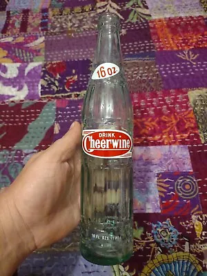 $19.99 • Buy Vintage Cheerwine ACL 16oz Green Glass Soda Bottle Collectible Advertising Used