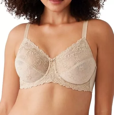 Wacoal Renaissance Rose Underwire Bra 40DDD Buff Beige Nude 85720 Unlined Lace • $23.99