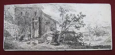 J.-B. Huet: Bunnen Landscape 1764/Fountain Landscape Print Raiderung Butcher • $41.48