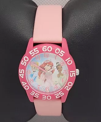 Kids Disney Princess Cinderella Ariel Tiana Time Teacher Watch K3 • $9.99