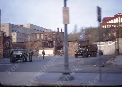 Sl82 Original Slide 1968 WA DC MLK Riot Military Police  Patrol Jeep 651a • $14.25