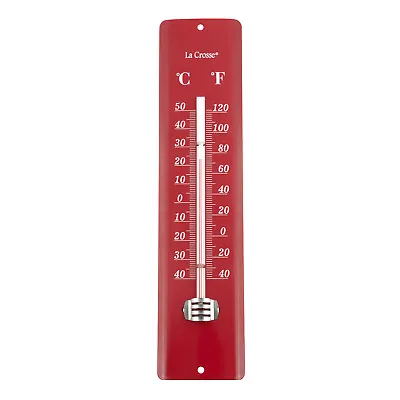 204-1530C La Crosse 11.5  Indoor/Outdoor Metal Thermometer - Red • $14.95